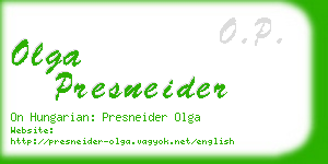 olga presneider business card